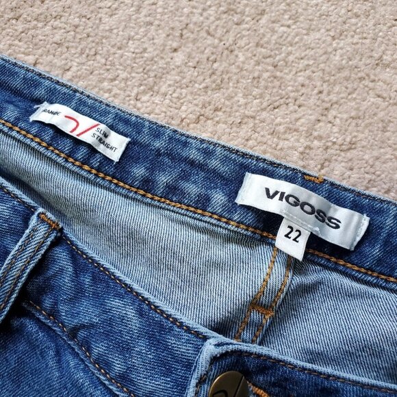 Vigoss Plus Frankie Slim Straight Ankle Jeans 22 Plus - Picture 3 of 6
